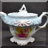 P28. Small handpainted Prussian teapot. 4.5”h  